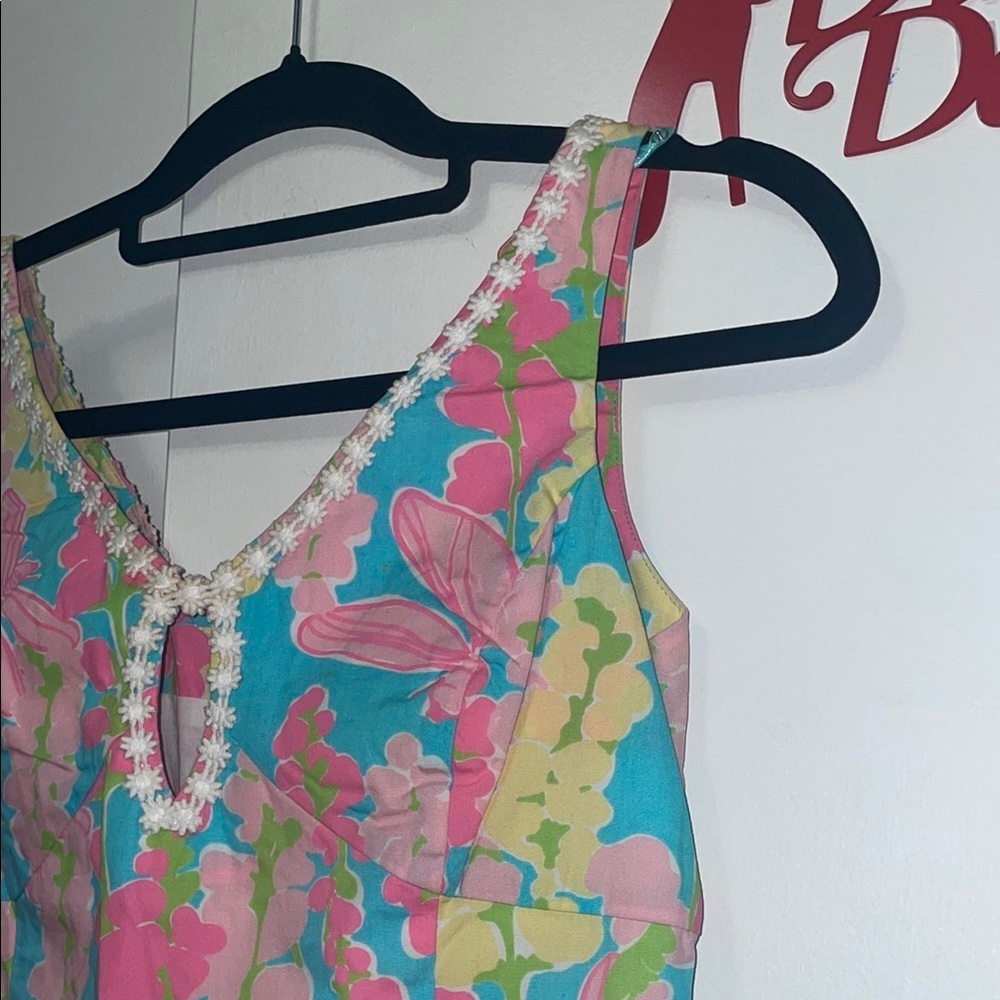 Lilly Pulitzer Pink and Blue Floral Dress - Picture 3 of 8